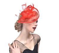 Mallalah Femme Coiffure Mariage Chapeau Fascinator Soirée Bibi élégant Mini Brêt Cocktail Pince à Cheveux Plume Orné Fleur Fête Plage Mariage Vintage Bandeau