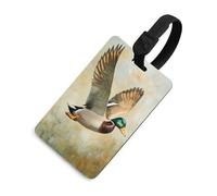 Mallard Duck in Mid-Flight Étiquette de bagage vintage Sac de voyage Valise Bagages
