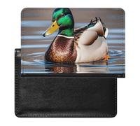 Mallard Duck Porte-passeport fin avec blocage RFID et emplacements pour cartes de crédit pour femme/homme