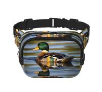 Mallard Sac banane imprimé canard avec sangle réglable carrée double couche ceinture unisexe partout
