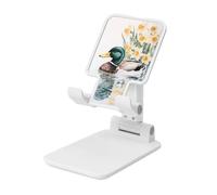 Mallard Swimming In The River Support pliable pour téléphone portable à angle réglable en hauteur Compatible avec tous les smartphones Blanc