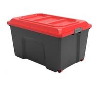 Malle à roulettes Locker noir et rouge 135L, L.78,6 x l.58.5 x h.45 cm G