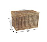 Malle de rangement en osier buff 70 x 42 x 42 cm