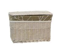 Malle en osier et doublure florale