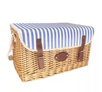 Malle Panier Pique Nique osier Les Jardins de la Comtesse Saint Malo Rayures bleues 4 Personnes