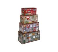 Malles décor city lot de 4 Atmosphera
