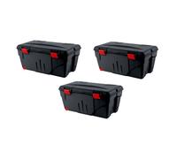 Malles renforcées - DECONATION - Lot de 3 - 110L - Couvercle à charnières - 2 roulettes