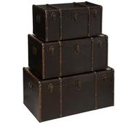 Malles vintage British Flower - Lot de 3 - Atmosphera Marron G