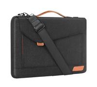 Mallette 14 15,6 17 Pouces Sac à Manches for Ordinateur Portable Porte-Documents résistant à l'eau bandoulière Messager(Black,17-inch)