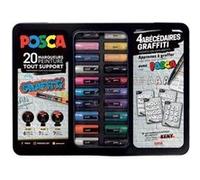 POSCA Mallette Graffiti 20 marqueurs pointes assorties Couleurs classiques