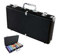 Mallette À Jetons De Poker - Capacité 300 Pièces, D'Aluminium Noir Mat, Mallette De Présentation Robuste Avec Protection Complète, Empilable, Transport Sûr | Adultes, Famille, Amis, Soirées De