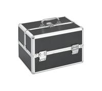 vidaXL Mallette à maquillage 22x30x21 cm Noir Aluminium