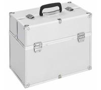 Mallette à Maquillage, Coiffure Boîte à Cosmétiques Vanité Malette Maquillag Rangement Beauty Case Professionnel 38x23x34 cm argenté Aluminium
