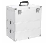 Mallette à Maquillage, Coiffure Boîte à Cosmétiques Vanité Malette Maquillag Rangement Beauty Case Professionnel 37x24x40 cm Argenté Aluminium