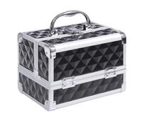 Mallette à maquillage HOMCOM rangement produits de beauté - rangement à 3 niveaux avec miroir verrouillage avec 2 clés