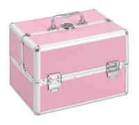 Mallette à maquillage - vidaXL - Aluminium - Rose - 22x30x21 cm
