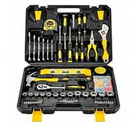 Mallette à outils 108 pièces remplie - Kit d'outils ménagers généraux - Boîte à outils - Jeu de tournevis - Marteau, pince et cliquet - Boîte à outils pour maison, bricolage, voitures