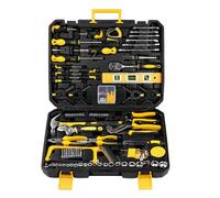 Mallette à outils 158 pièces avec cliquet, jeu de douilles, tournevis, kits d'outils universels, mallette en plastique robuste, idéale pour la maison et le garage