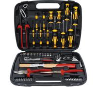Mallette à outils 58 pièces 1/4" 72Z douilles SW4-13 embouts Torx pinces marteau