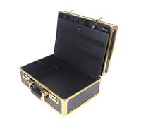 Mallette à outils de coiffeur portable avec serrures à combinaison sécurisées, organisateur d'outils de coiffeur avec bandoulière, divers outils de coiffure, 38 x 15,74 x 25,4 cm, or