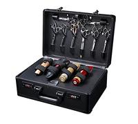 Mallette à outils de coiffure portable avec serrure à combinaison, 55 x 27 x 10 cm, noire