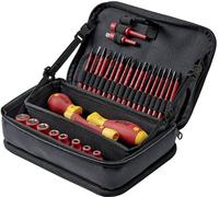 Mallette à outils équipée Wiha 43465 pour électricien, pour les artisans, pour apprentis, pour professionnels, VDE 32 pièces