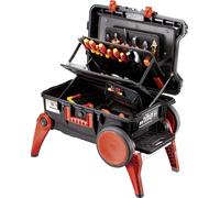 Mallette à outils équipée Wiha 44128 pour électricien, pour les artisans, pour professionnels, VDE 104 pièces (L x l x H) 680