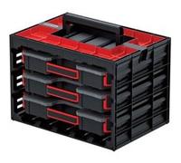 Kistenberg Mallette à outils avec 3 boîtes de rangement avec séparateurs - Boîte de rangement pour petites pièces - Poignée confortable - 415 x 290 x 295 mm