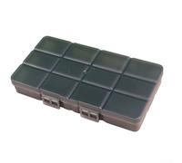 Mallette à outils réglable multi-grilles avec couvercle transparent, boîte de rangement en plastique pour vis, bijoux, fournitures artisanales, gris, 24 emplacements (12 compartiments)