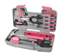 Mallette à Outils Rose 39 Pièces pour Femme, Ensemble d’Outils de Bricolage Portable avec Marteau, Pince et Tournevis pour Travaux à la Maison - Parfait Cadeau pour Femme