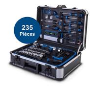 Mallette à outils SCHEPPACH - TB220 - 235 pièces - Outils en acier chrome vanadium - Mallette en aluminium
