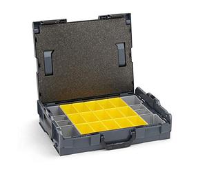 Mallette à outils vide L-BOXX 102 en plastique pliable | Boîte de rangement modulaire avec set de boîtes B3 + coussin de couvercle | Boîte de tri pour vis et outils | Compatible Bosch Sortimo