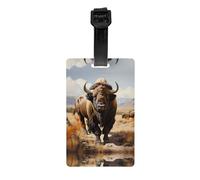 Mallette amovible pour troupeau de bison nord-américain, étiquette de confidentialité pour sac de golf, sac d'école pour enfants, étiquette de sac de sport, étiquette de bagage de voyage