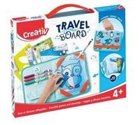 Mallette ardoise voyage jeux et dessins effacables theme animaux - travel board voiture des 4 ans - set valisette creative et carte