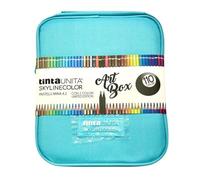 Mallette Art Box Skylinecolor bleu ciel avec crayons en bois MINA 4.0-110 couleurs Limited Edition by Pool Over avec stylo pailettes 6 stylos en 1