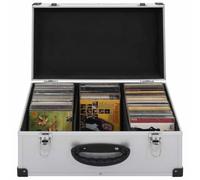 Mallette CD 60 CD Aluminium ABS Argent avec Serrure et 2 Clés | Noyau en bois, couche ABS, entièrement aluminium, plaques amovibles, compartiments réglables, verrouillable
