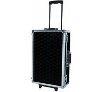 Mallette CD Roadinger Roadinger CD-Case avec poignée de transport, avec roulettes, poignée télescopique noir aluminium, bois