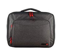 Mallette Classique Techair Z0137 14/15.6" Grise avec Touche de Rouge. Poche Avant Organizer, bandoulière.