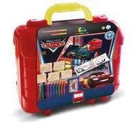 Multiprint Valise Travel Set Disney Cars, Made in Italy, Livre de Coloriage, avec Puzzles et Crayons, Tampons Enfants, en Bois et Caoutchouc Naturel, Encre Lavable Non Toxique, Idée Cadeau, Art.42823