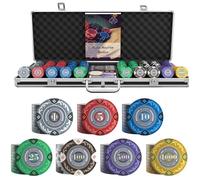 Mallette d'accessoire de casino - Bullets Playing Cards - Tony - 500 jetons - Poker, Roulette, Blackjack
