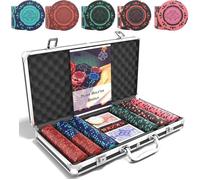 Bullets Playing Cards | Mallette de Poker 500 Jetons Clay 14g - Coffret Complet avec Cartes, dés et Bouton Dealer en céramique - Design Corrado