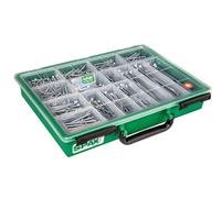 Mallette d'assortiment SPAX, jeu de vis avec 14 cotes, 387 pièces, tête fraisée, T-STAR plus, WIROX - 4000001991169