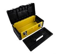 Mallette d'atelier robuste pour artisans, 400 mm | Design verrouillable, acier inoxydable, coque résistante aux chocs, 450 x 245 x 200 mm, pour un rangement idéal
