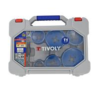 Mallette de 11 pièces - 8 scies cloches bi-métal cobalt 8% Ø 25 à 86mm + 2 pilotes + 1 llen - TIVOLY - XT505270003