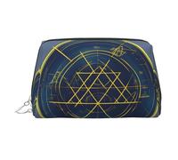 Mallette de beauté portable imprimée pour calculs de géométrie mathématiques, pochette de voyage compacte avec fentes intérieures organisées pour un usage quotidien, Argenté., One Size