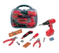 Mallette de bricolage - WDK Partner - 14 accessoires - Pour enfants - Couleur rouge