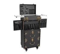 Mallette de coiffeur professionnelle verrouillable - Grand chariot de coiffeur - Avec tiroirs - Noir - 39 x 25,5 x 82 cm, Noir , 39*25.5*82cm/15.5*10*32.3in, Mallette cosmétique