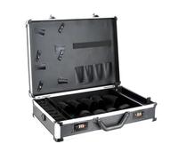 Mallette de coiffure, de maquillage, professionnelle, portable, pour coiffeur, organisateur, tondeuse à cheveux, 56 x 33 x 11 cm, noir et blanc