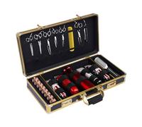 Mallette de coiffure, trousse de beauté en aluminium avec panneau ignifuge, mallette à outils professionnelle pour stylistes, toiletteurs et maquillage, grande capacité (55 x 27 x 10 cm), serrure à