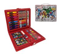 Mallette de coloriage Avengers Marvel pour enfants, set de 65 pièces de peintures et fournitures de dessin et peinture